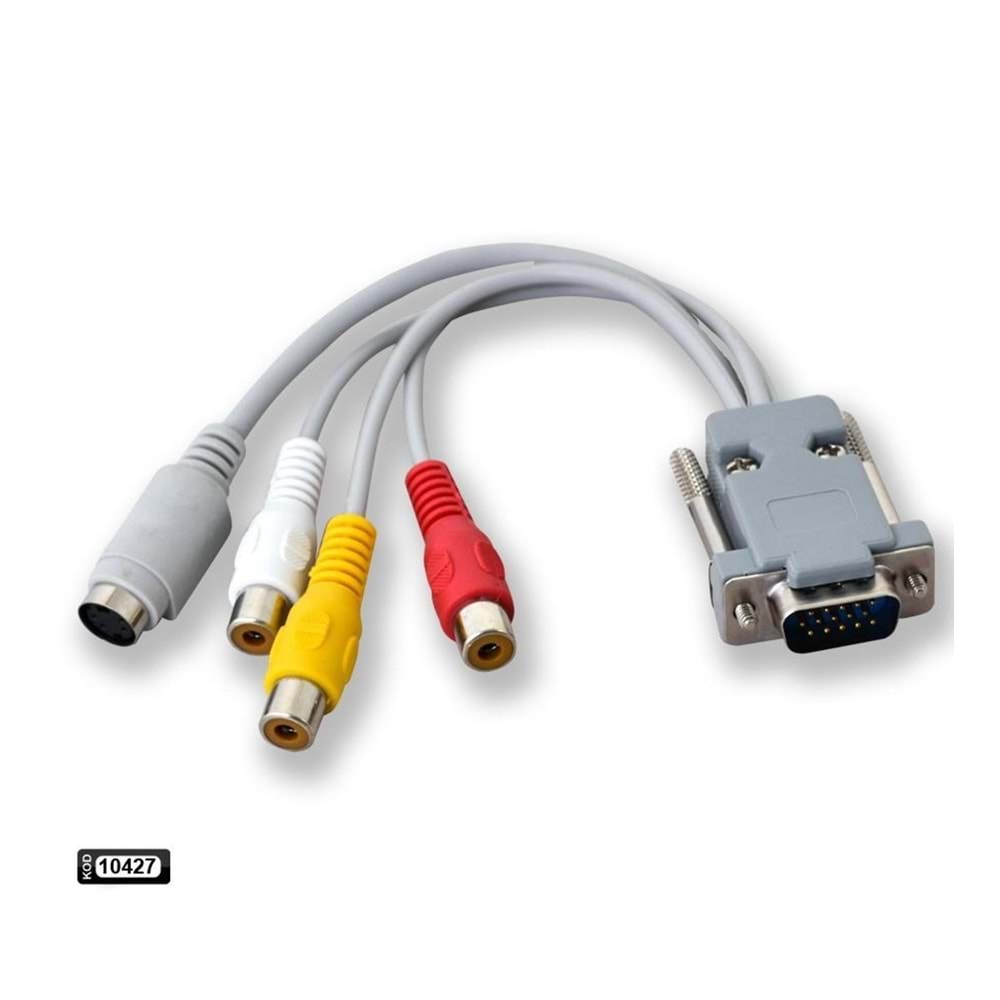 KABLO VGA TO 3RCA S-VİDEO 30CM PLX-10427