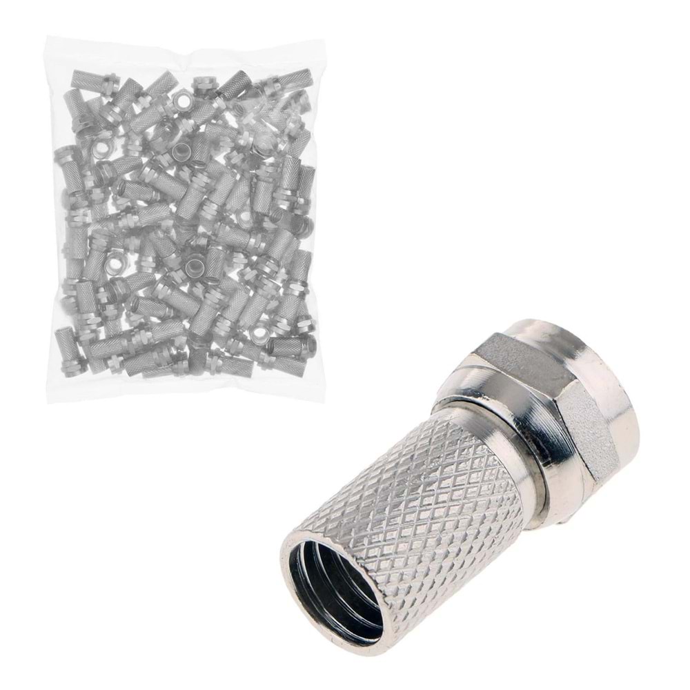 F KONNEKTÖR RG6 GENİŞ STANDART (100 ADET)