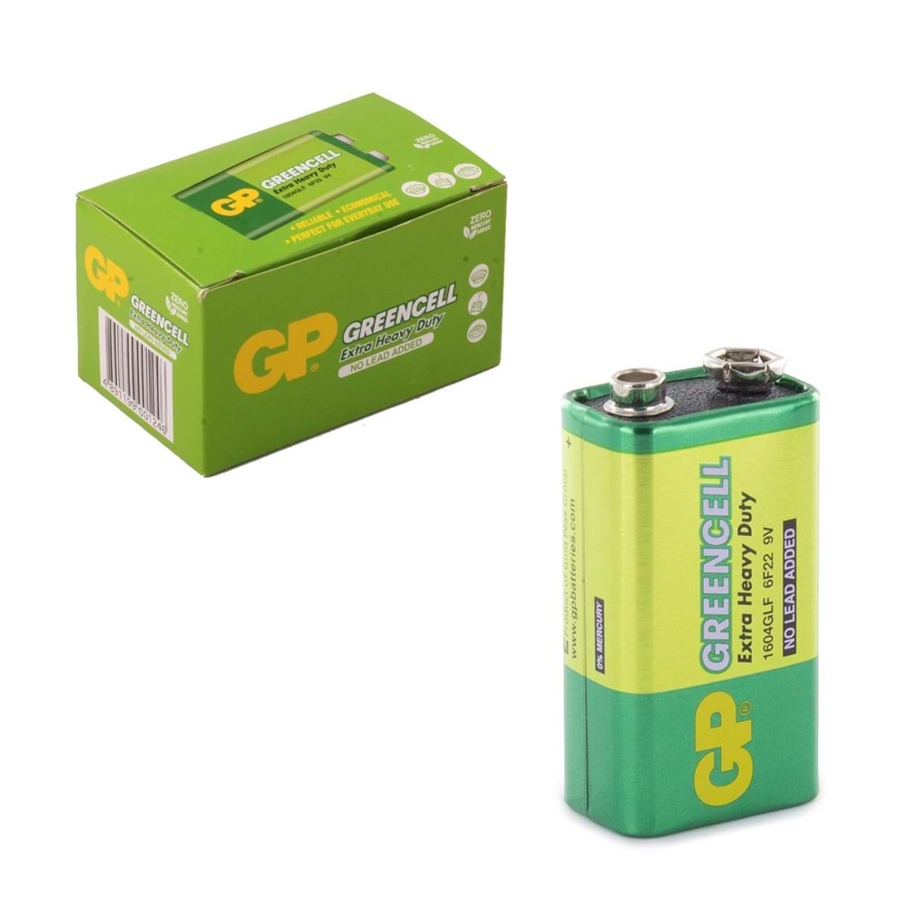 GP-1604GLF 9V Pil Greencell 10Lu Paket