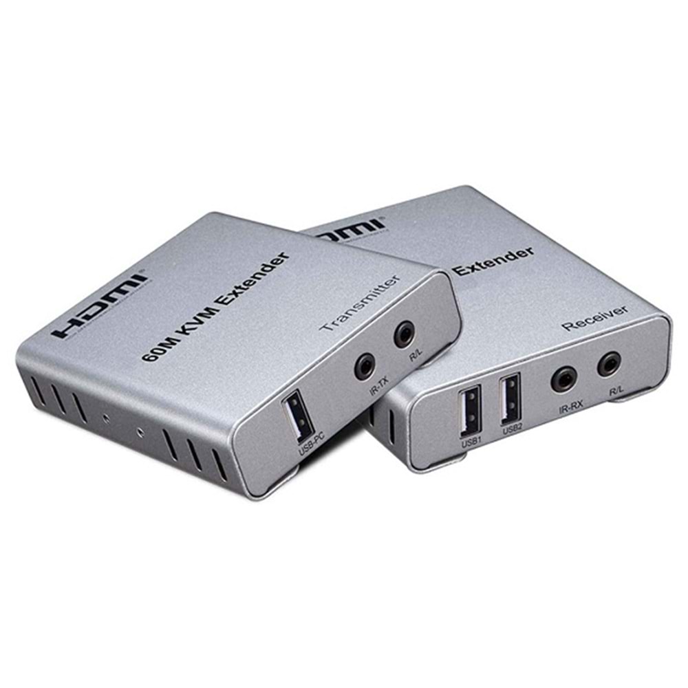 HDMI USB EXTENDER 4K UHD 60 METRE KVM SWİTCH CAT5-6 (UZATICI)