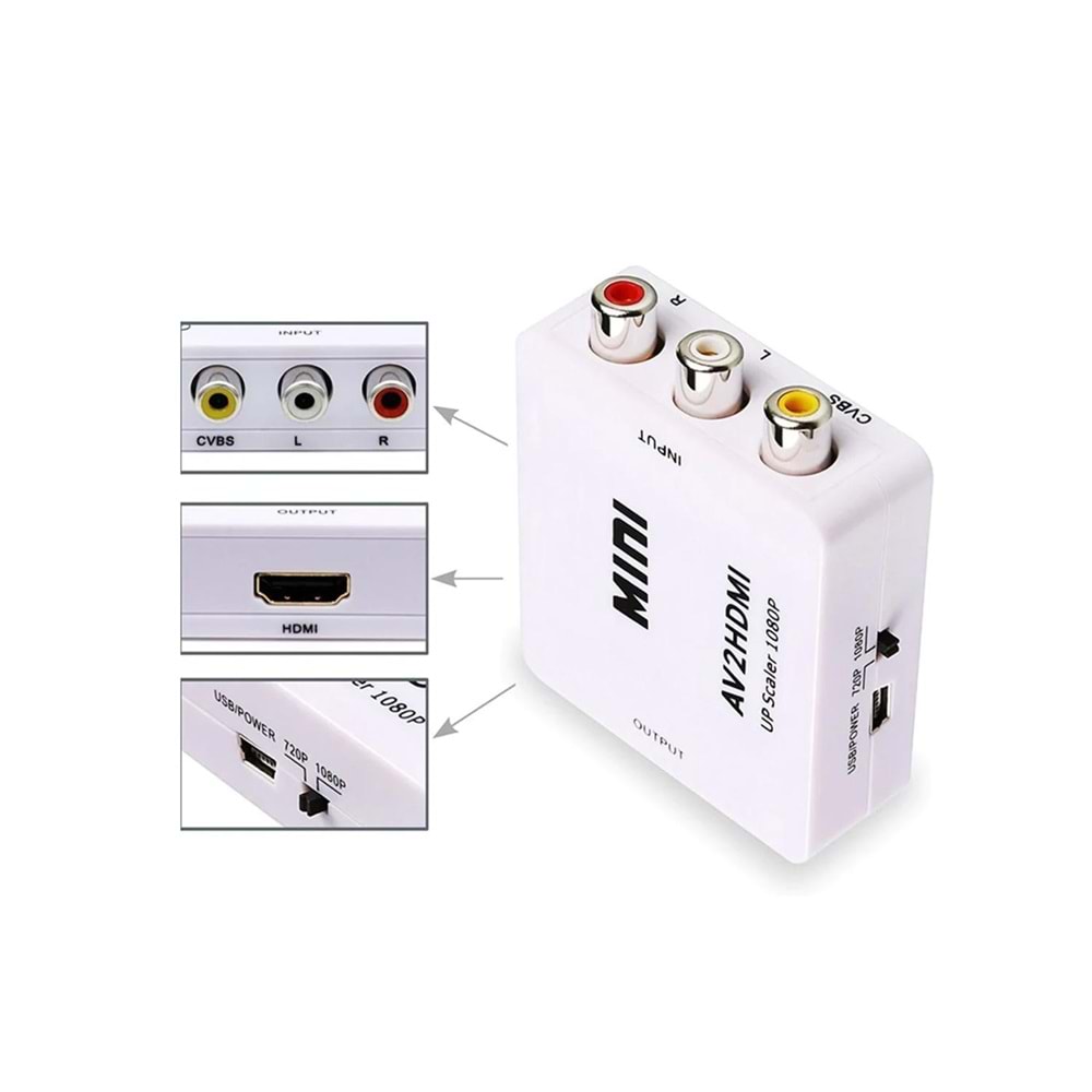 ÇEVİRİCİ HDMI TO AV RCA PRC-102