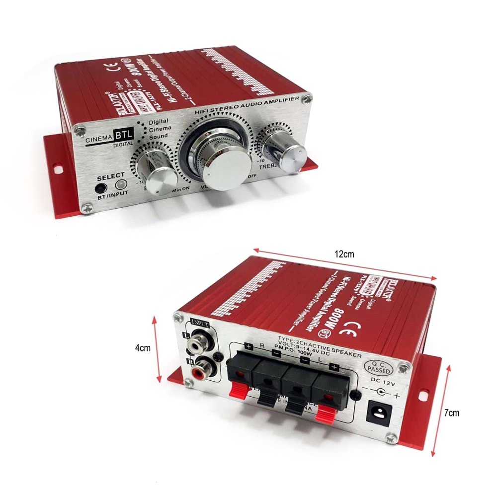 POLAXTOR PLX-15379 Mini Anfi 80 Watt 12V Bluetooth