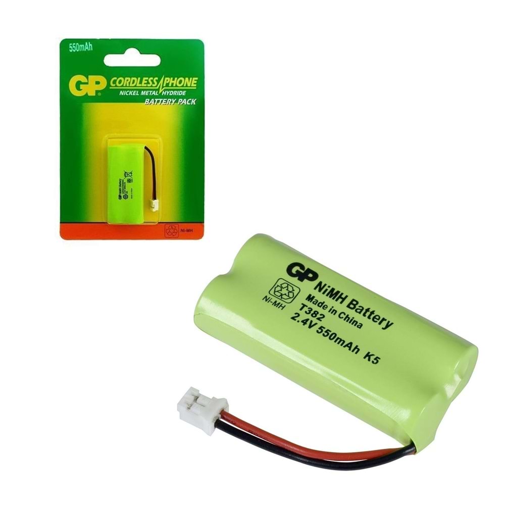 GP T382 Şarjlı Telsiz Telefon Pili 2,4 Volt 550 Mah Ni-Mh