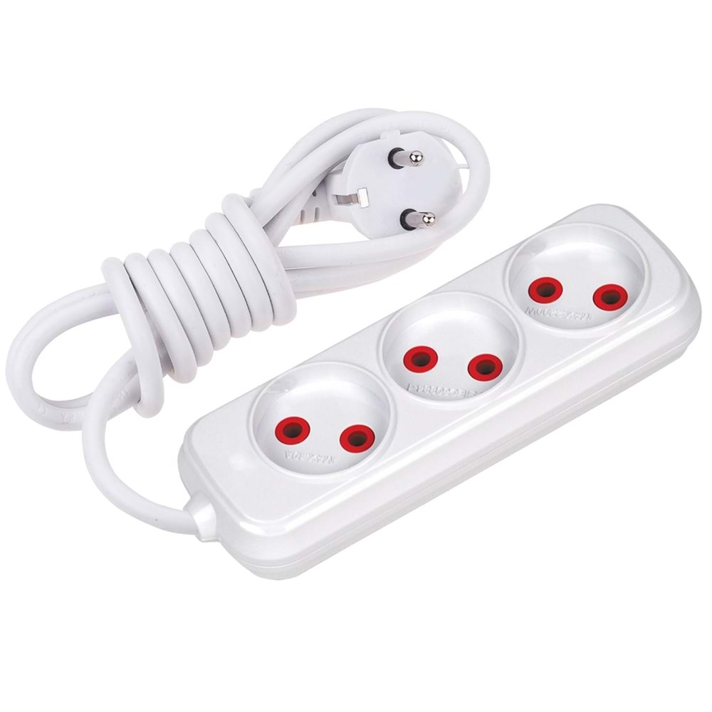 MİRSA 7731002 3Lü Grup Priz Topraksız 2 Metre