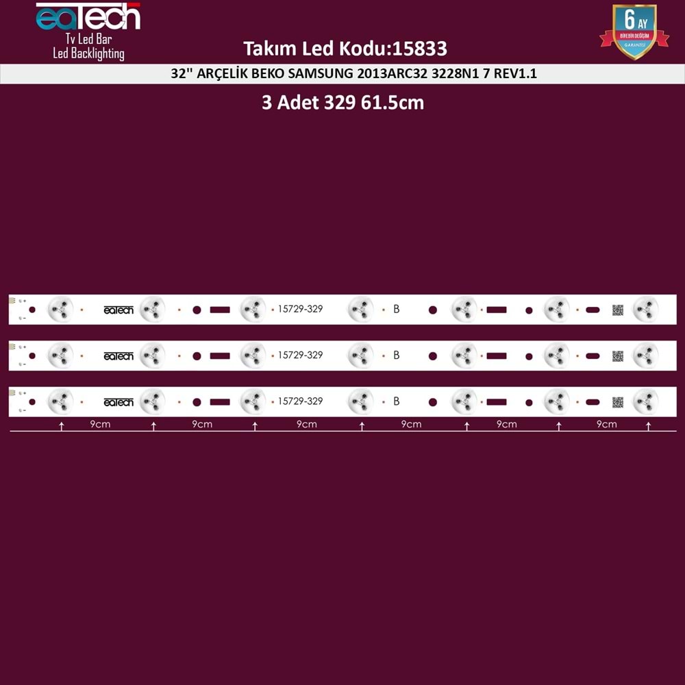 MBLED (3XPCB) 32 İnç Arçelik Beko Samsung 2013Arc32 3228N1-7 Rev1,1 140509 B32Lb5533 G32L5521 A32Lb5433