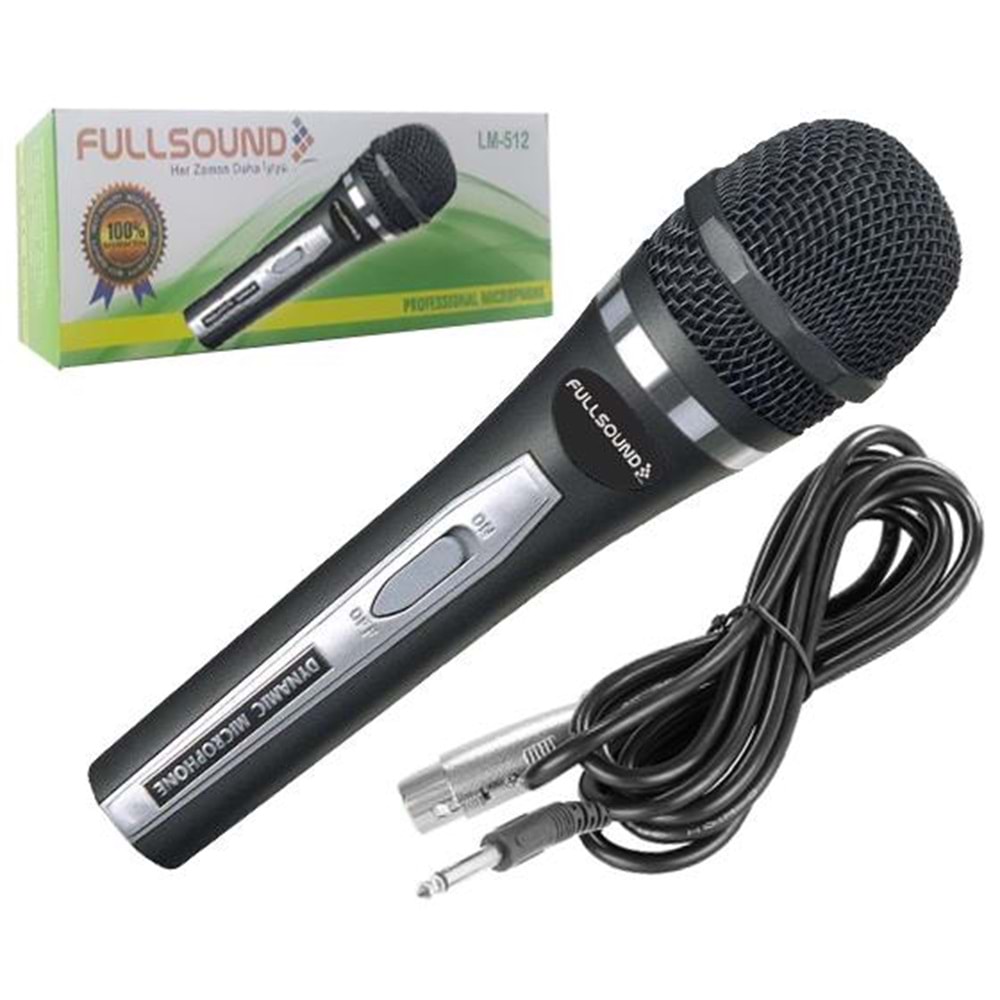 EL MİKROFONU KABLOLU 3MT DİNAMİK FULLSOUND LM-512