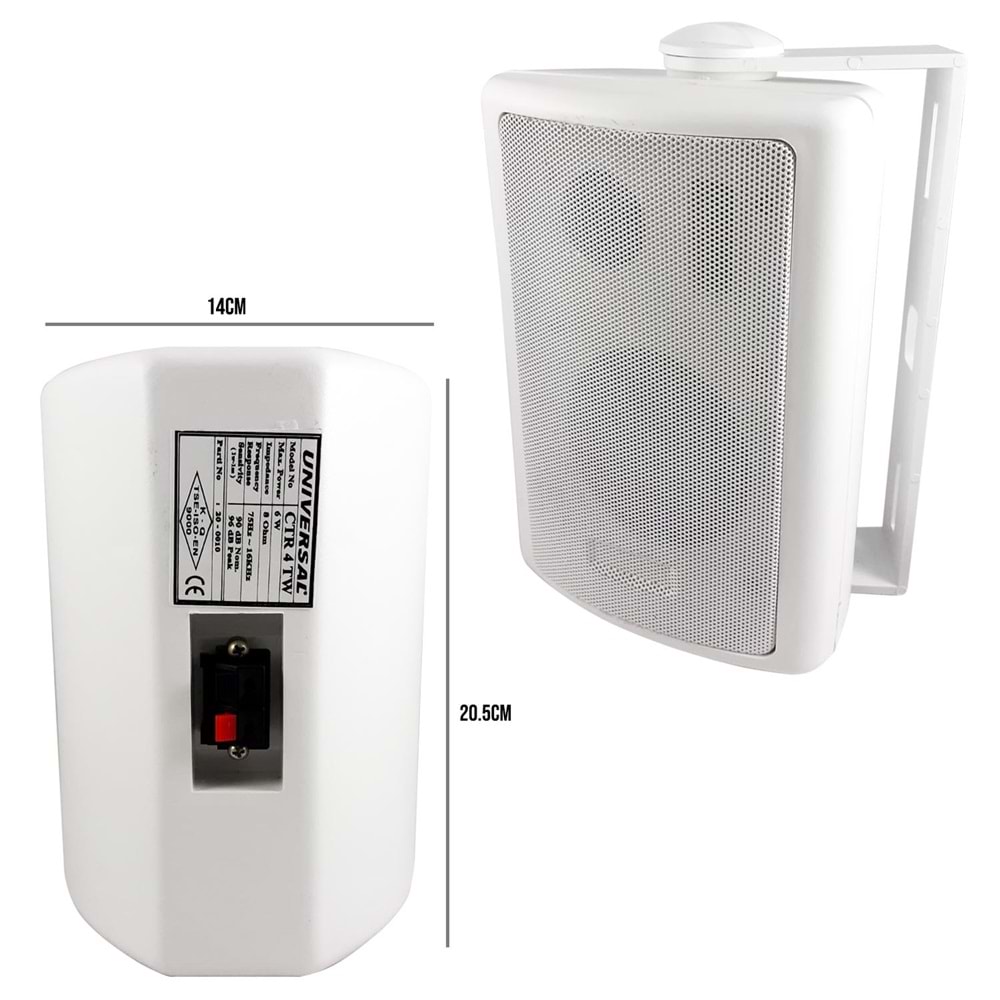 UNIVERSAL CTR-4WT Sütun Hoparlör 10cm 100 Watt Trafolu Beyaz 1 Adet