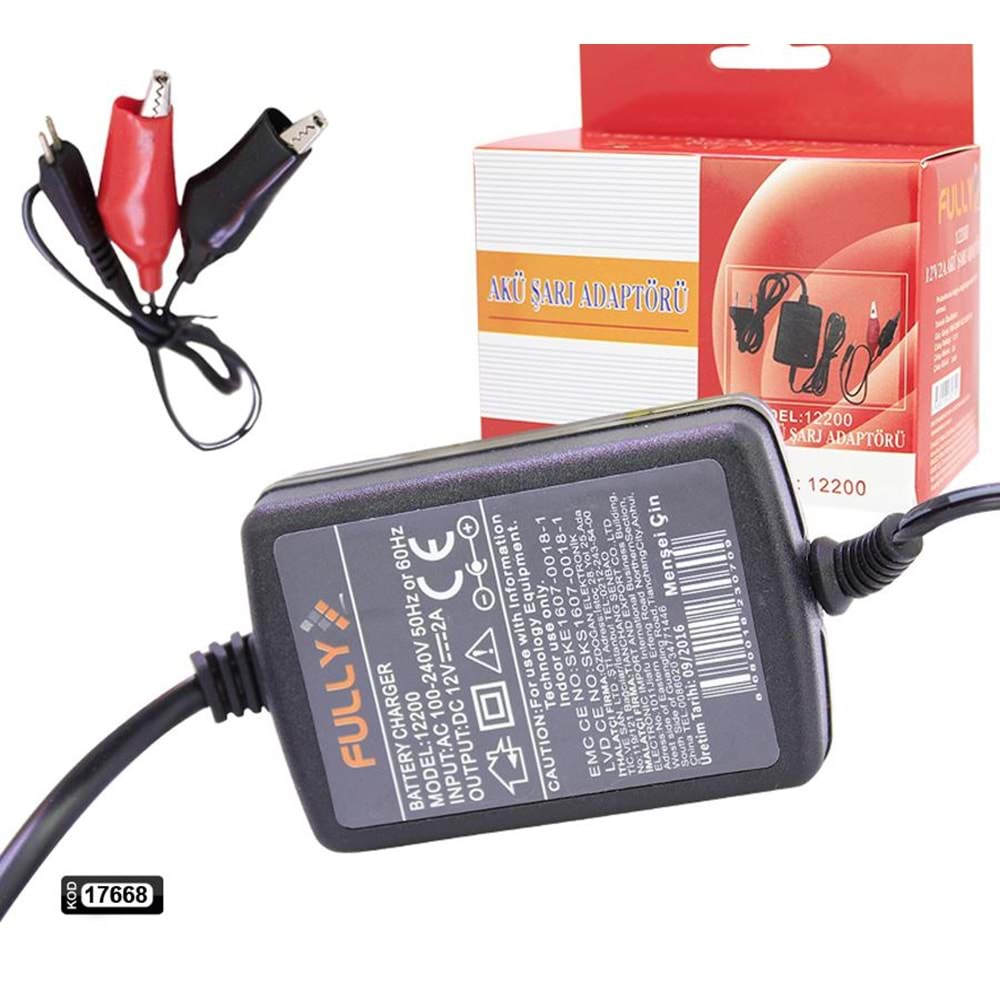 AKÜ ŞARJ ALETİ 12V 2A FULLY 12200