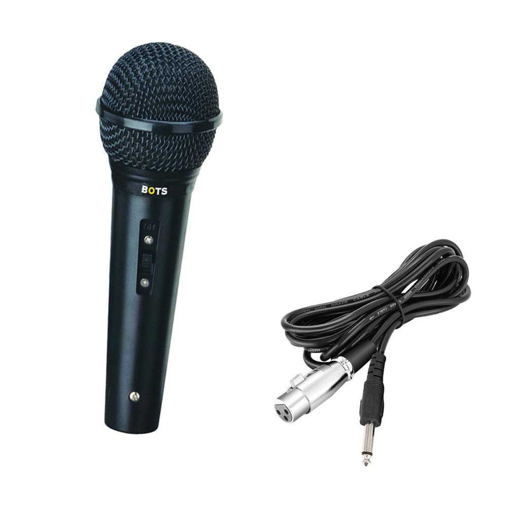 EL MİKROFONU KABLOLU 2MT DİNAMİK BOTS BT-111
