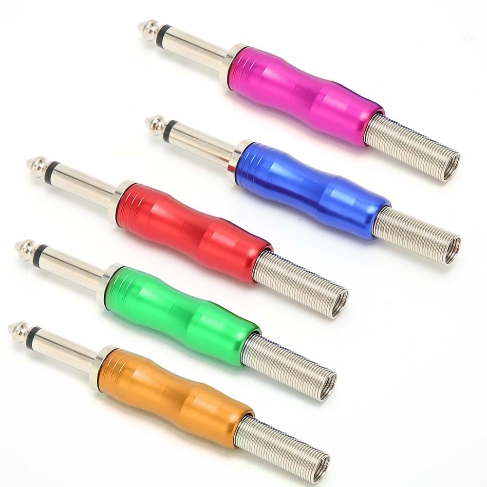 GİTAR JACK 6,3MM MONO ALİMİNYUM 5 ADET TAKIM