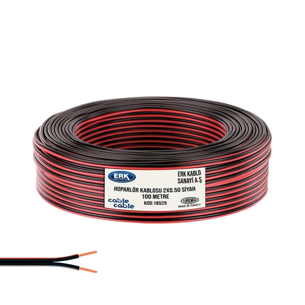 HOPARLÖR KABLOSU KORDON 2X0,50 SİYAH 100MT CABLECABLE