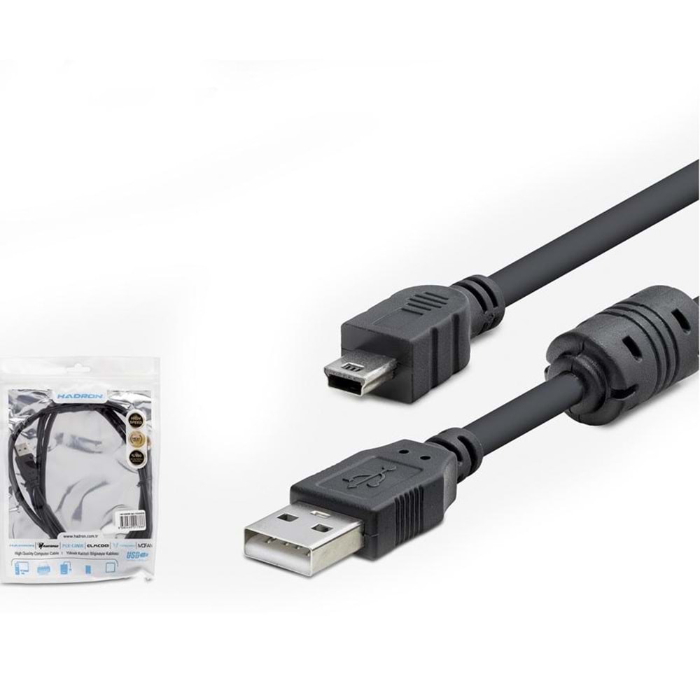 KABLO V3 5PİN TO USB ERKEK 1,5MT FİLTRELİ (OYUN KOLU UYUMLU) HADRON HDX-7538