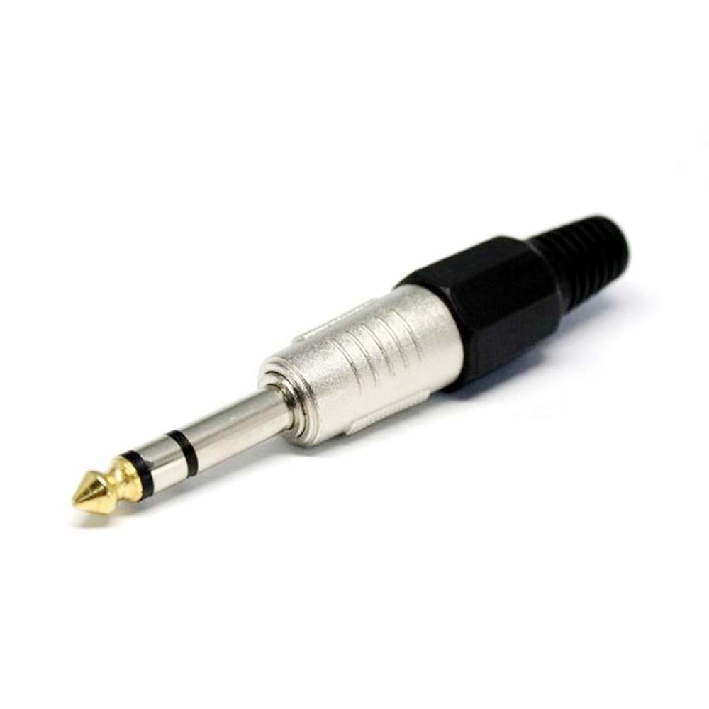 GİTAR JACK 6,3MM STEREO METAL SİYAH ZE-1074