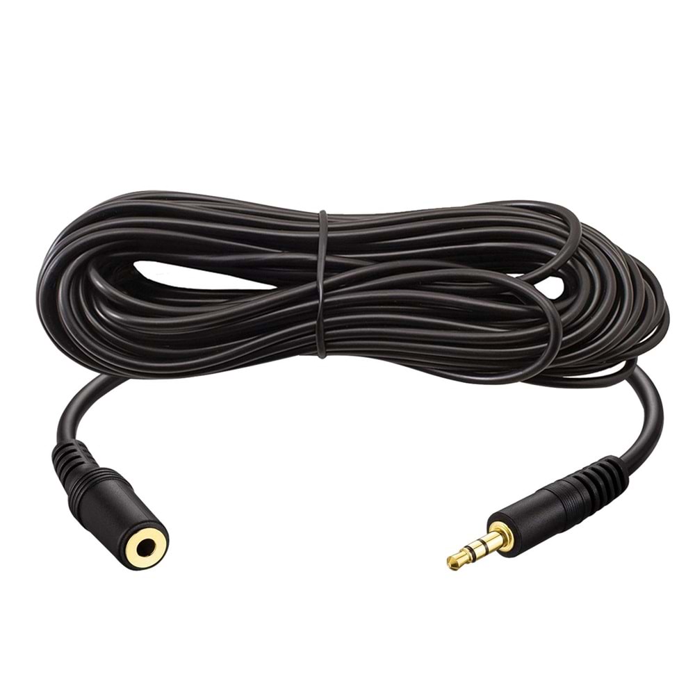 KULAKLIK UZATMA KABLOSU 3,5MM GOLD ERKEK DİŞİ 10MT POLAXTOR