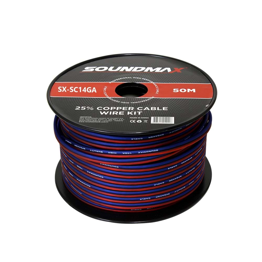 SOUNDMAX SX-SC14GA Hoparlör Kablosu Silikon 50 Metre