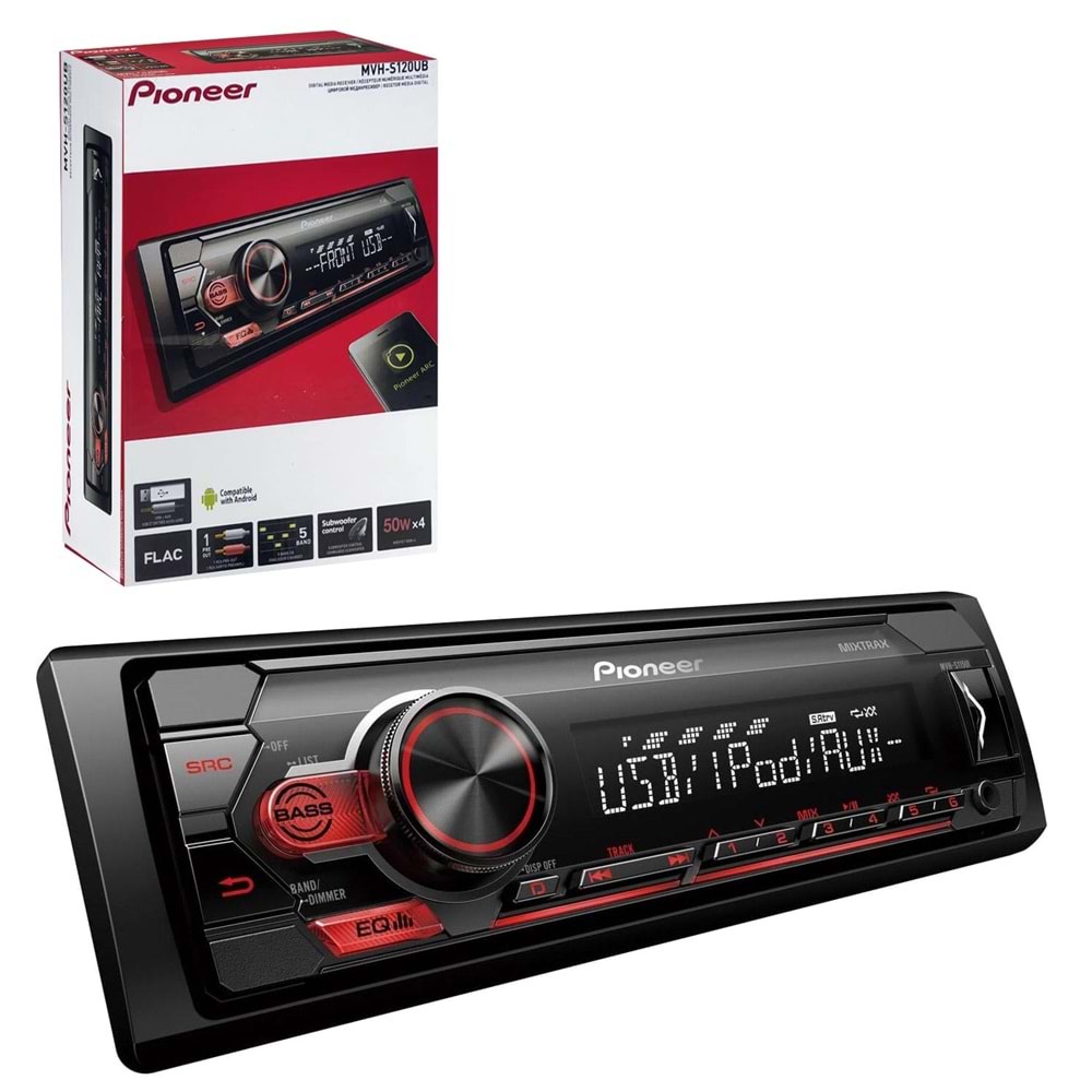 PIONEER MVH-S120UB Oto Teyp 4X50 Watt Usb Sd Fm Aux