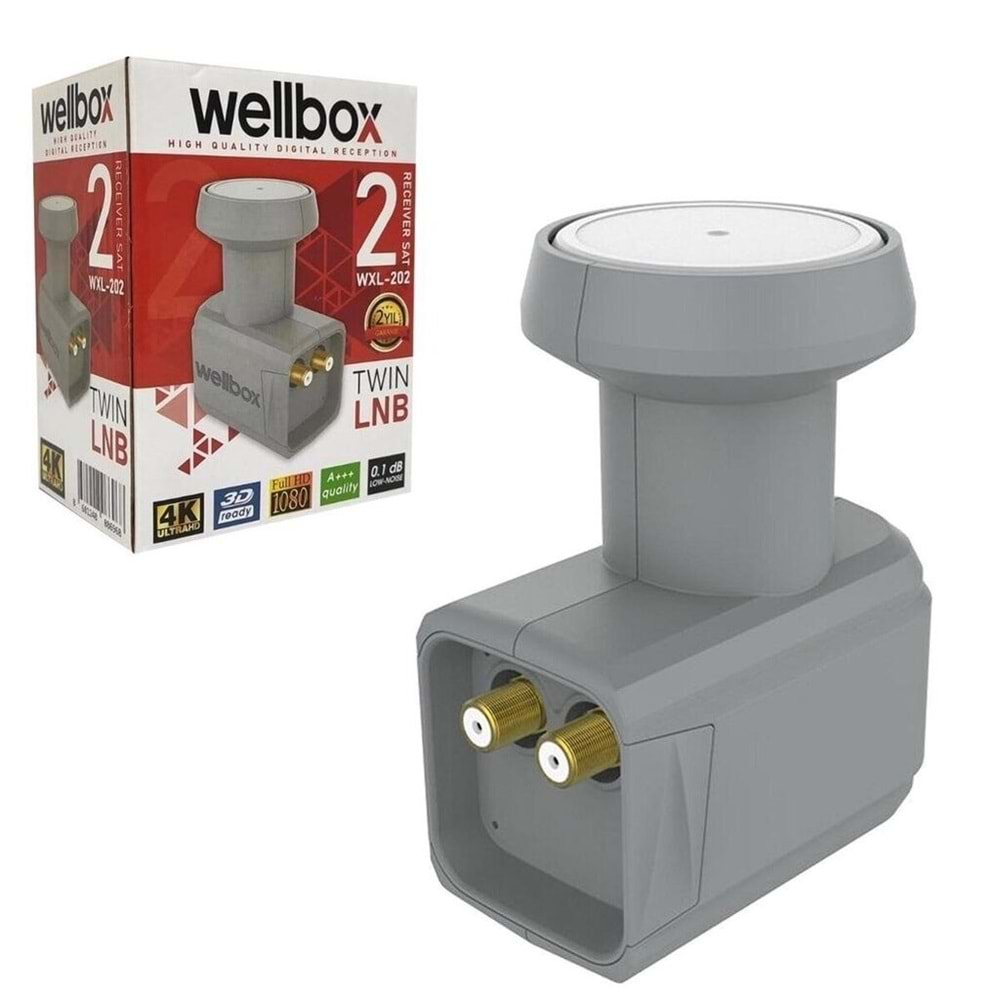 LNB İKİLİ (TWİN) GOLD 0,1DB 3D 4K WELLBOX WXL-102/WXL-202