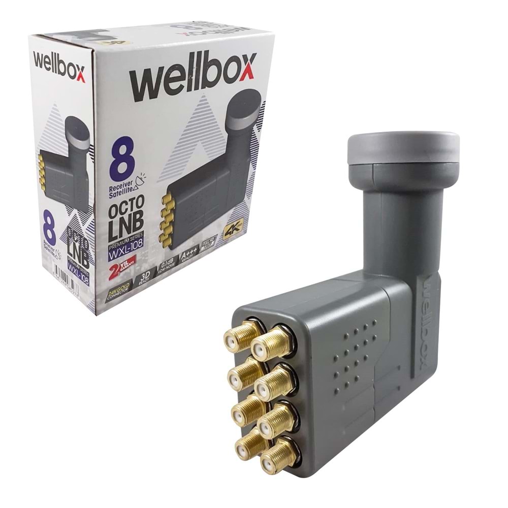 LNB SEKİZLİ (OCTO) GOLD 0,1DB 3D 4K WELLBOX WXL-208