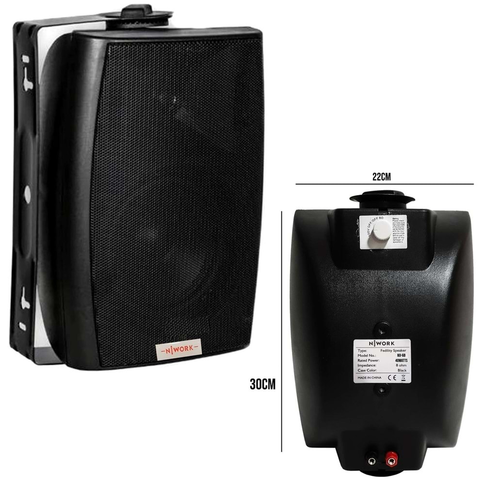 NWORK NX-6 Sütun Hoparlör 16cm 40 Watt Trafolu Trafosuz Siyah 1 Adet