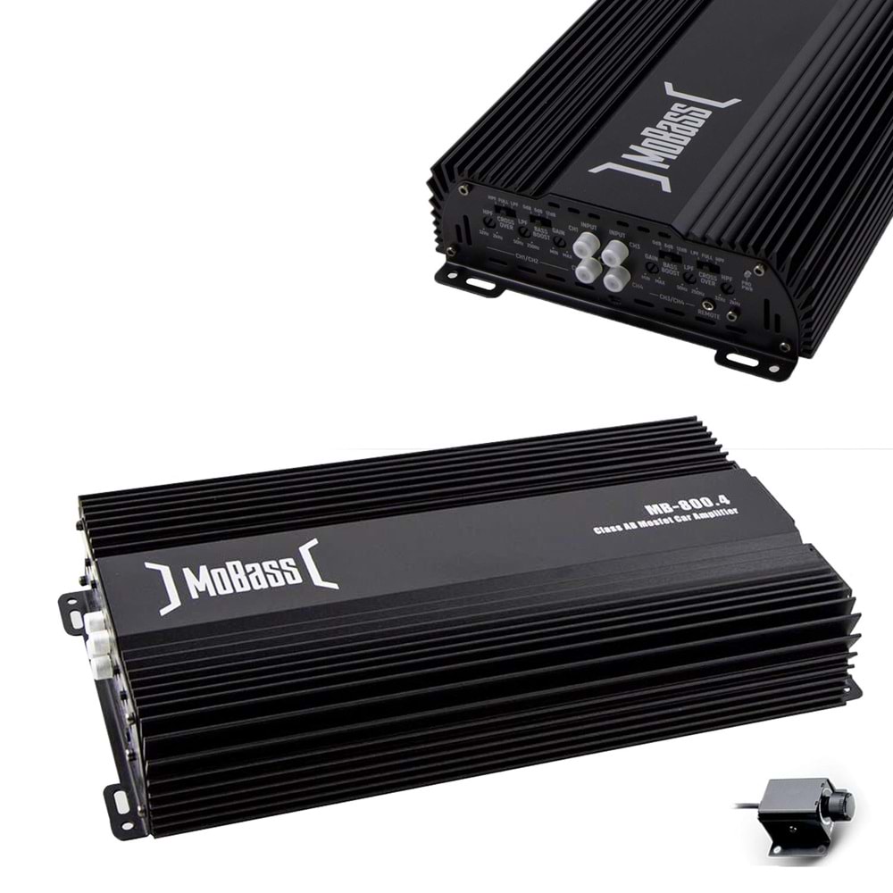 MOBASS MB-800.4 OTO ANFİ 4000W 4 KANAL BASS KONTROL