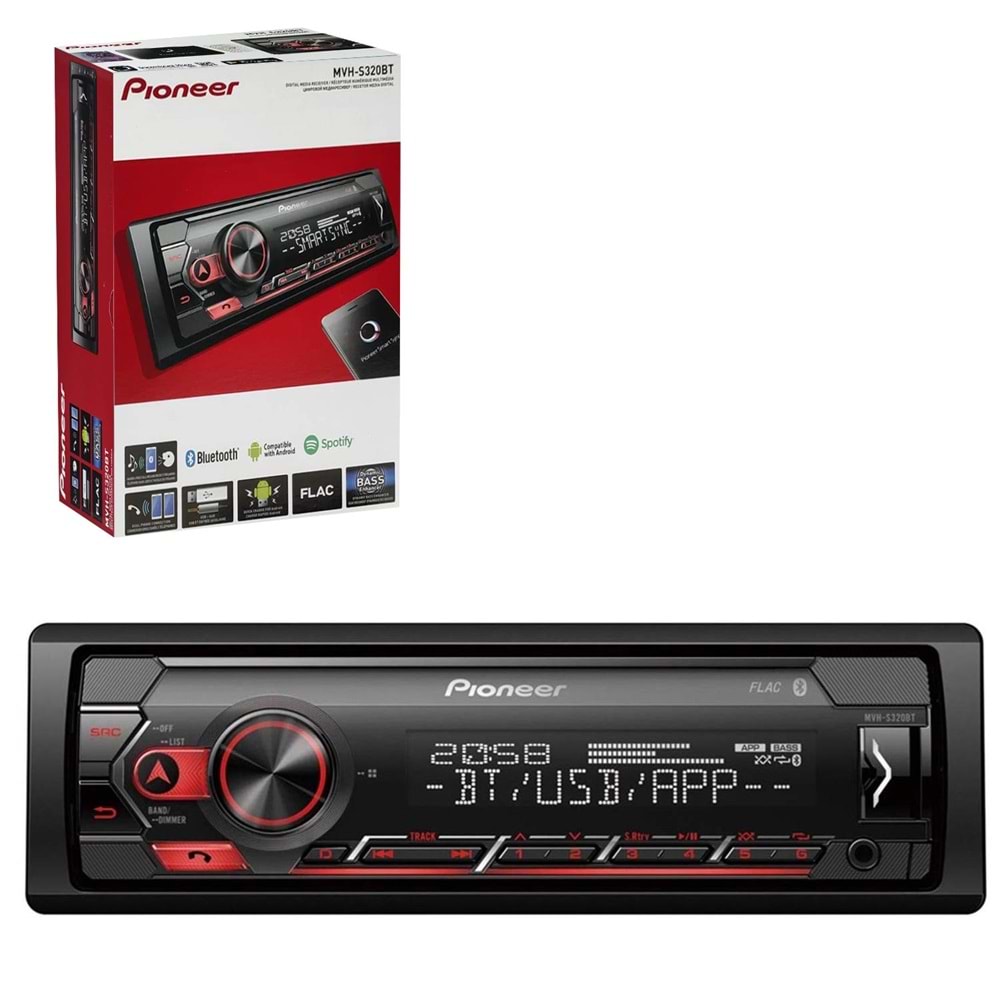 PIONEER MVH-S320BT Oto Teyp 4X50 Watt Bluetooth Usb Fm Aux
