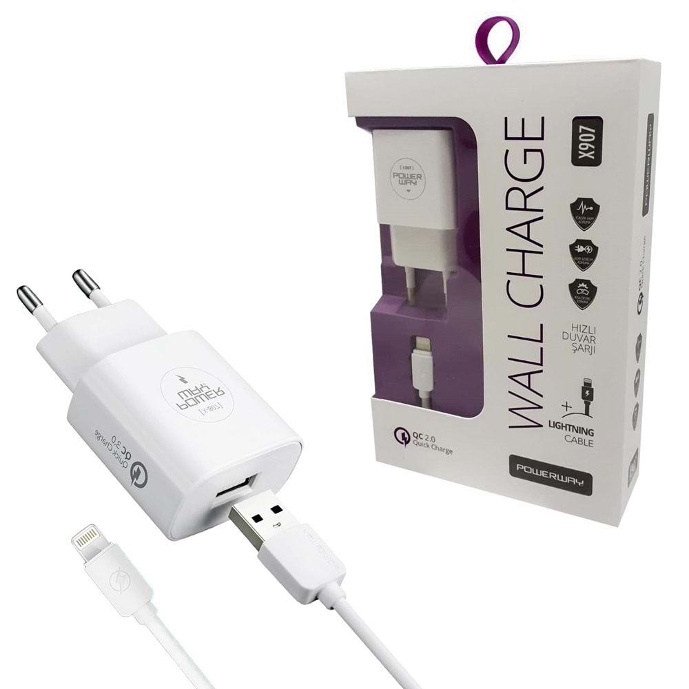 POWERWAY X-907 Şarj Aleti Set İphone 2,1A
