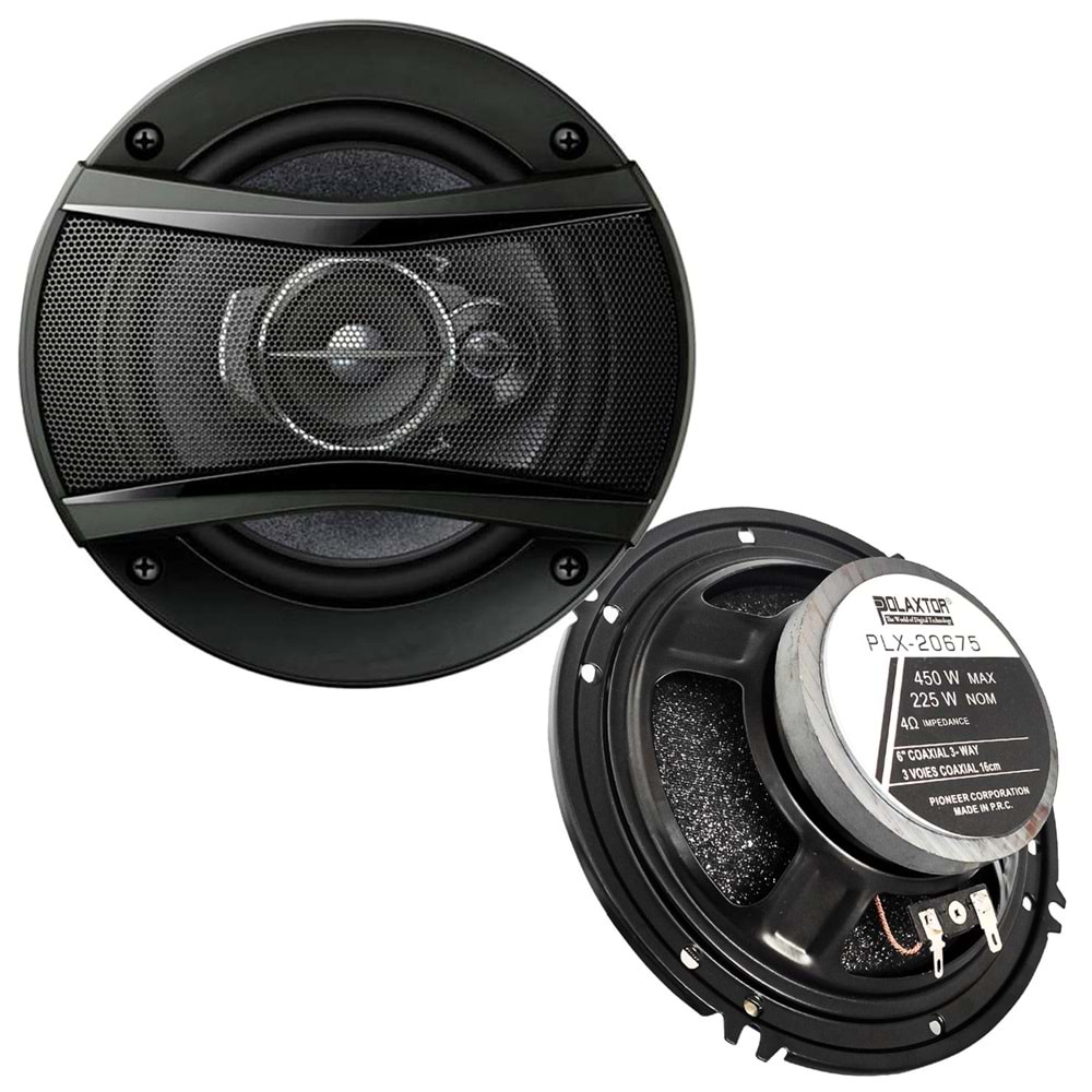 PLX-20675 Oto Hoparlör 16cm 450 Watt Kapaklı 2 Adet