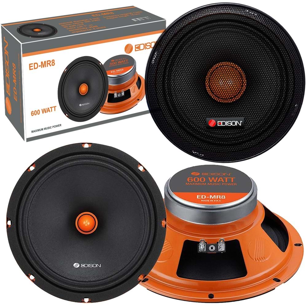 OTO MIDRANGE 20CM 600W KAPAKLI 2 ADET EDISON ED-MR8