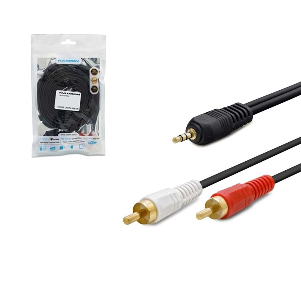 KABLO AUX 3,5MM TO 2RCA GOLD 1,5MT HADRON HDX-1024