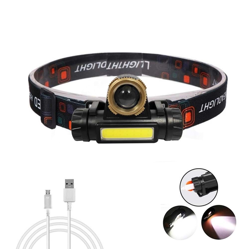 GOLD ORION OR-101 Kafa Feneri Şarjlı Cob Led 3 Watt