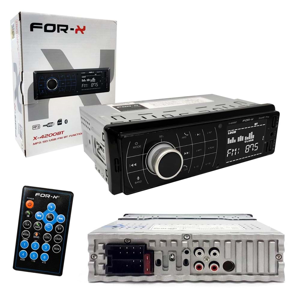 OTO TEYP 4X50W BT/2XUSB/SD/FM/AUX LCD DOKUNMATİK EKRAN FOR-X X-4200BT