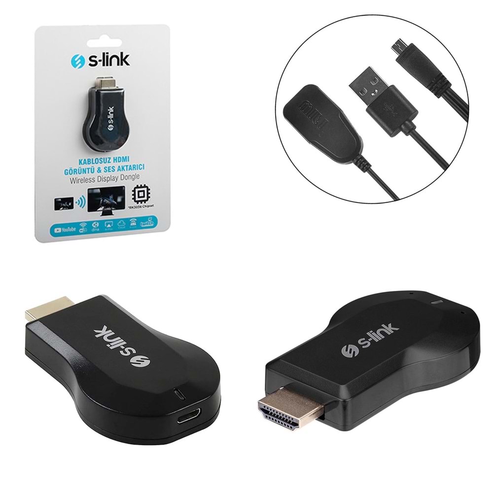 HDMI KABLOSUZ DONGLE TV GÖRÜNTÜ VE SES AKTARICI IOS ANDROID S-LİNK SL-WH25