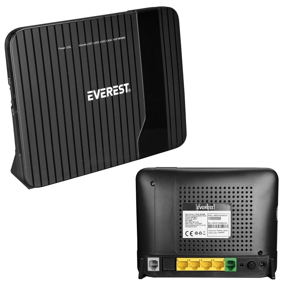 EVEREST SG-V400 Kablosuz Modem Router 4 Port 300 Mbps Adsl2 + Vdsl2