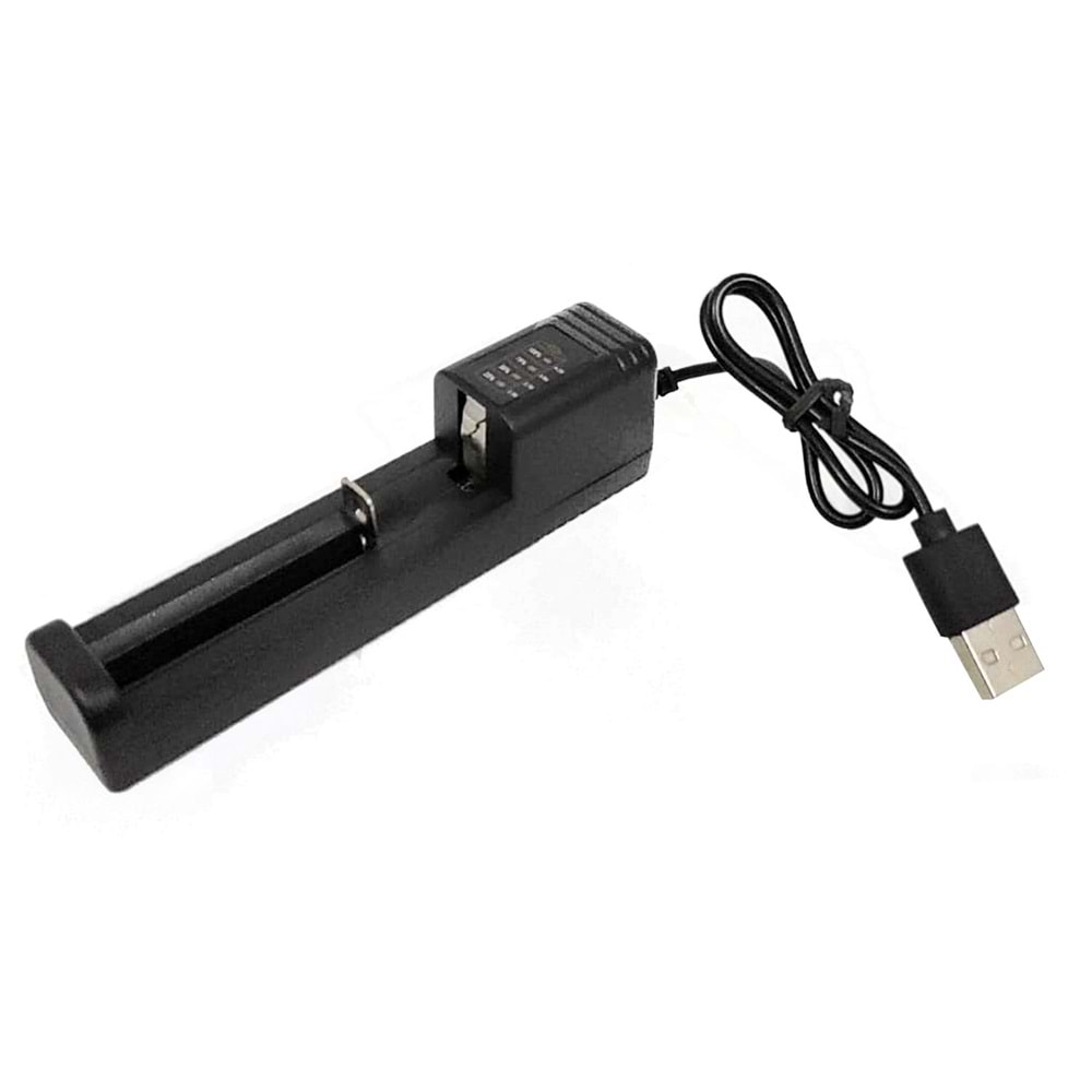NARİTA HD-9668A Pil Şarj Aleti Tekli Usb 18650-26650-16340-14500-AA-AAA