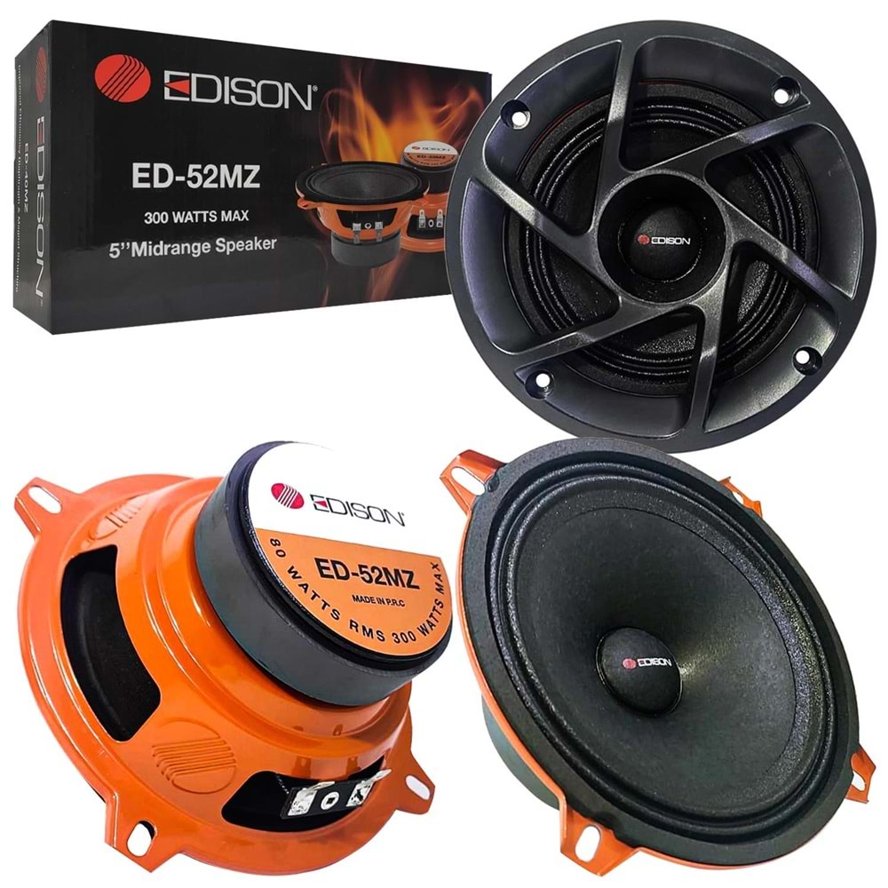 EDISON ED-52MZ Oto Midrange 13cm 300 Watt Kapaklı 2 Adet