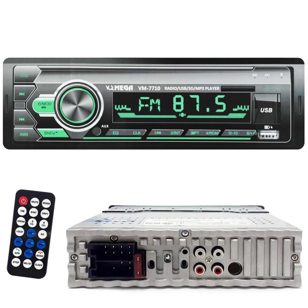 MEGA VM-7710 Oto Teyp 4X55 Watt Bluetooth