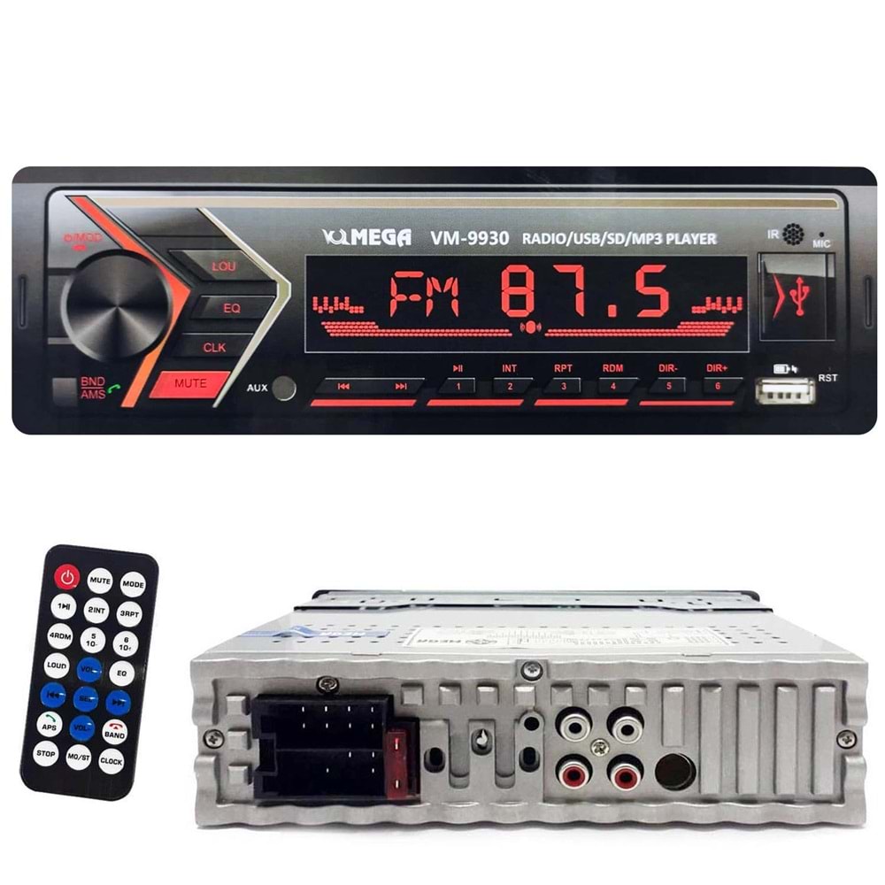 MEGA VM-9930 Oto Teyp 4X55 Watt Bluetooth