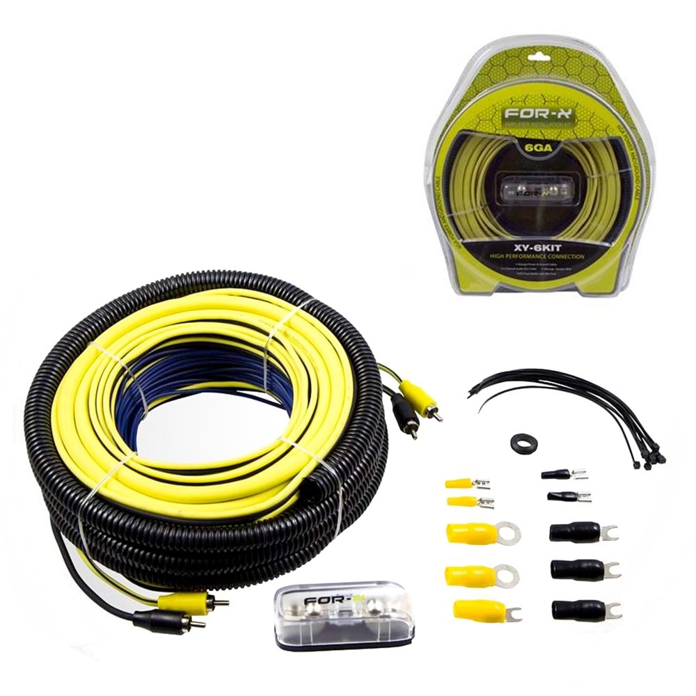 FOR-X XY-6KIT Oto Anfi Kablo Seti 6GA Bakır Vakumlu