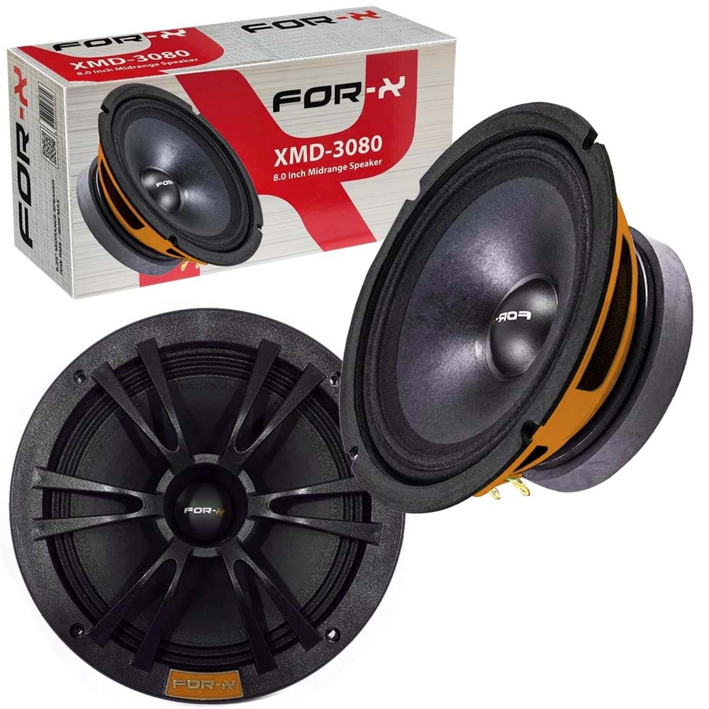 FOR-X XMD-3080 Oto Midrange 20cm 300 Watt Turuncu 2 Adet