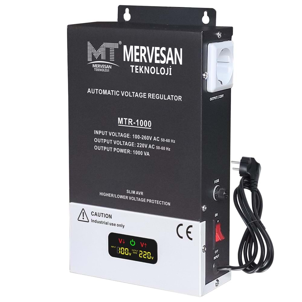 OTOMATİK VOLTAJ REGÜLATÖRÜ (KOMBİ TV) 1000W MERVESAN MTR-1000