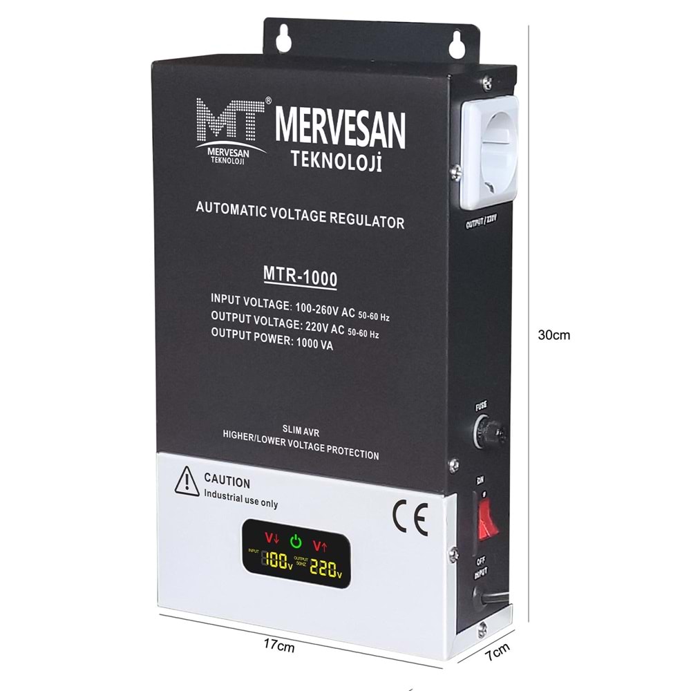 OTOMATİK VOLTAJ REGÜLATÖRÜ (KOMBİ TV) 1000W MERVESAN MTR-1000