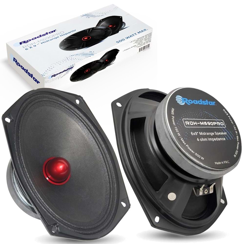 ROADSTAR RDH-M690PRO Oto Midrange Oval 6X9 İnç 500 Watt 2 Adet