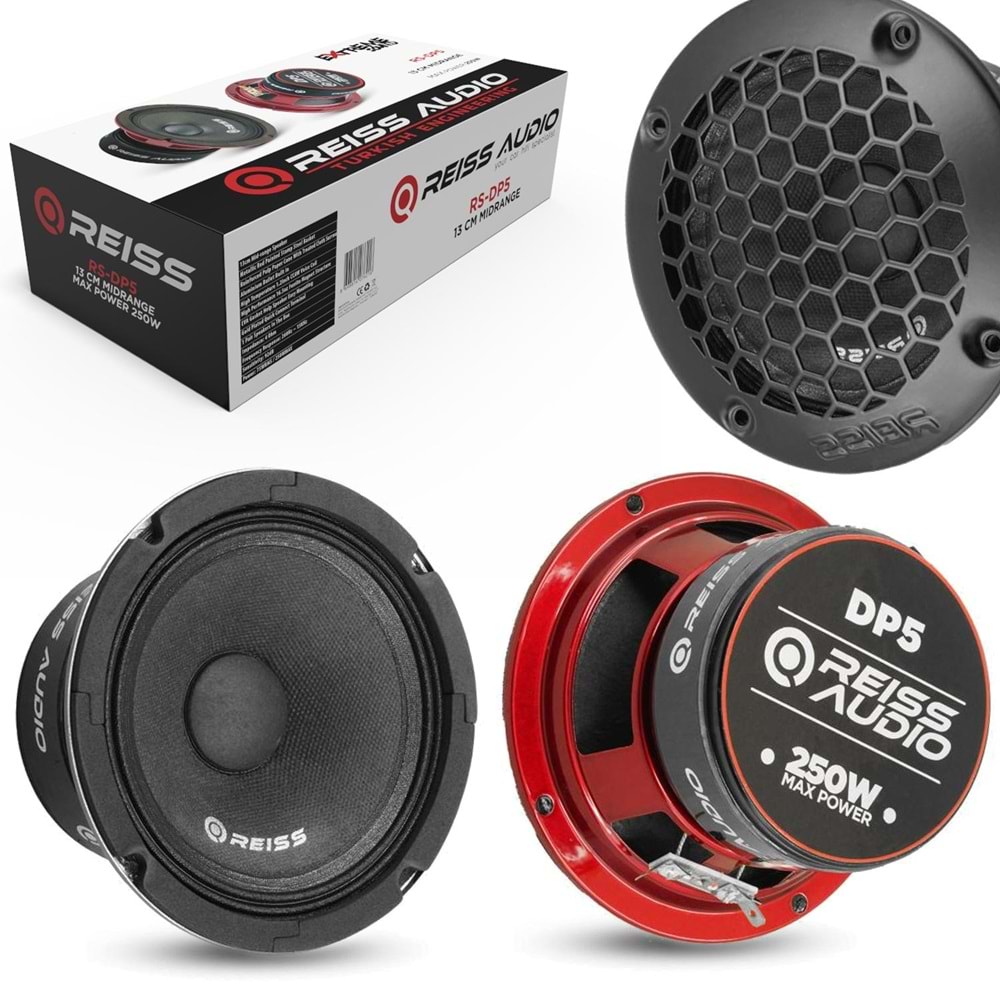 REISS AUDIO RS-DP5 Oto Midrange 13cm 250 Watt 2 Adet