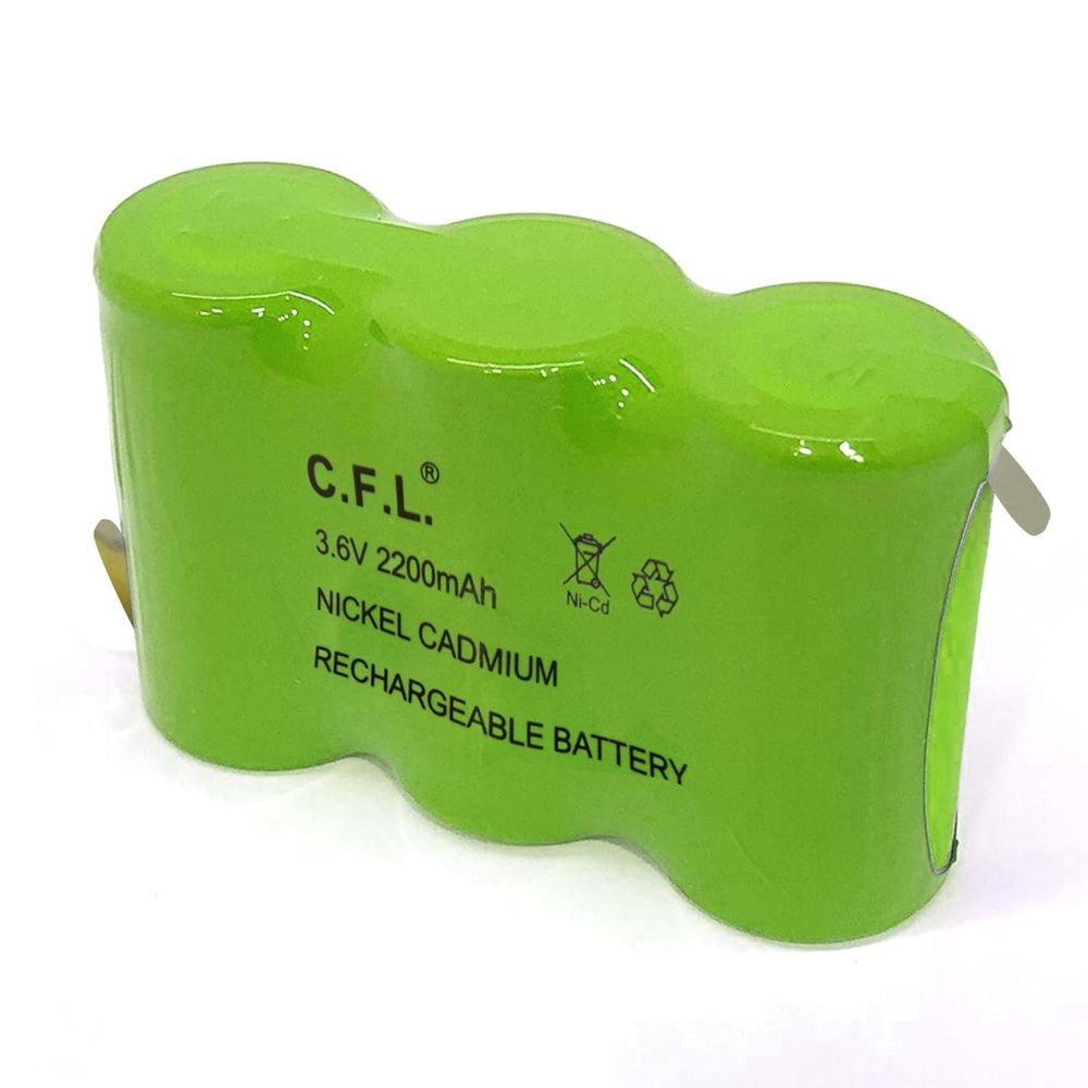 ŞARJLI SÜPÜRGE PİLİ ÜÇLÜ 3,6V 2200MAH YAN NI-CD CFL