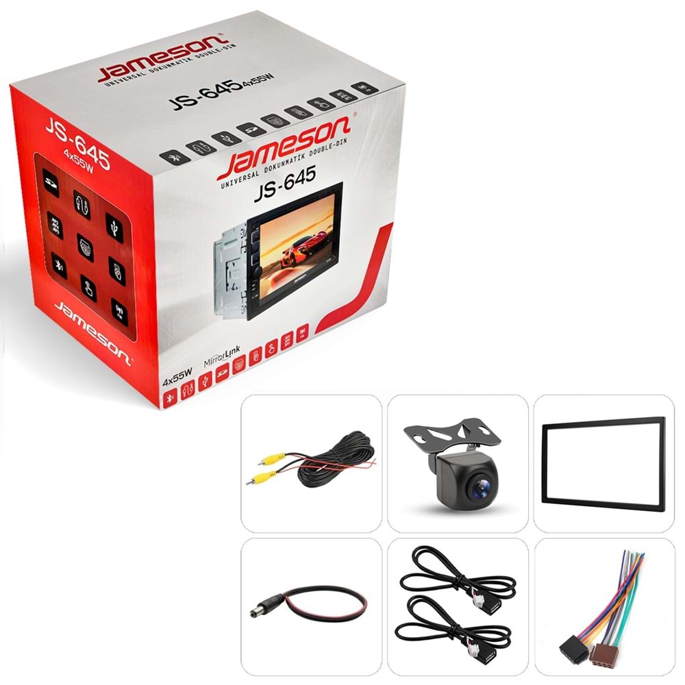 JAMESON JS-645 Double Teyp 7 İnç 4x55 Watt mirrorlink