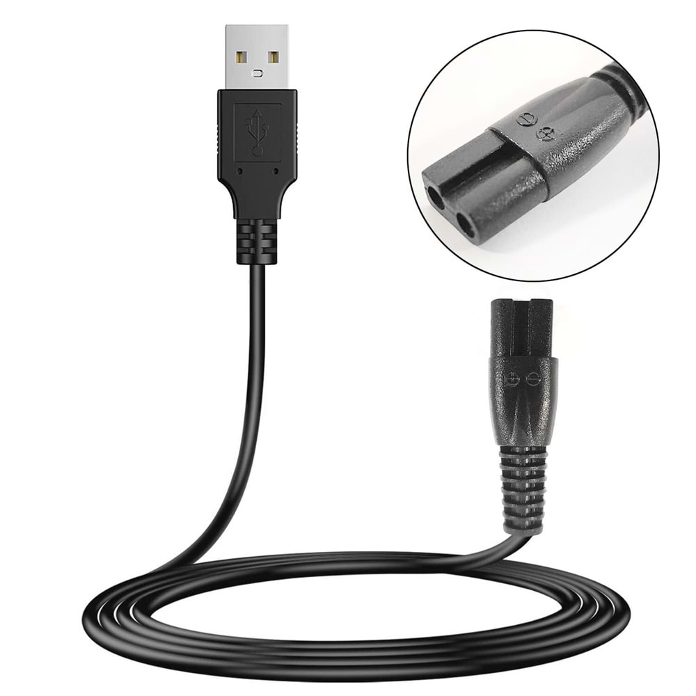 TIRAŞ KABLOSU USB 1MT SİYAH NO12 G-53512