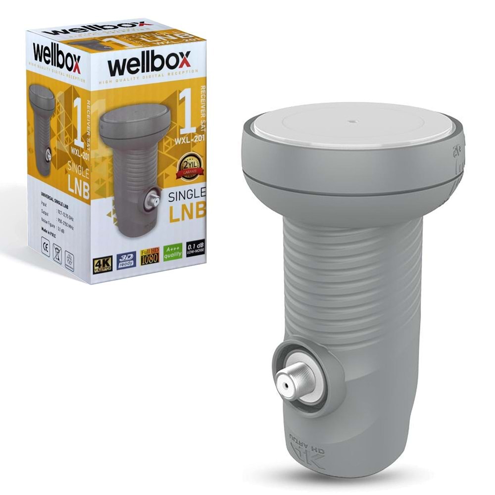 LNB TEKLİ (SINGLE) 0,1DB 3D 4K WELLBOX WXL-201