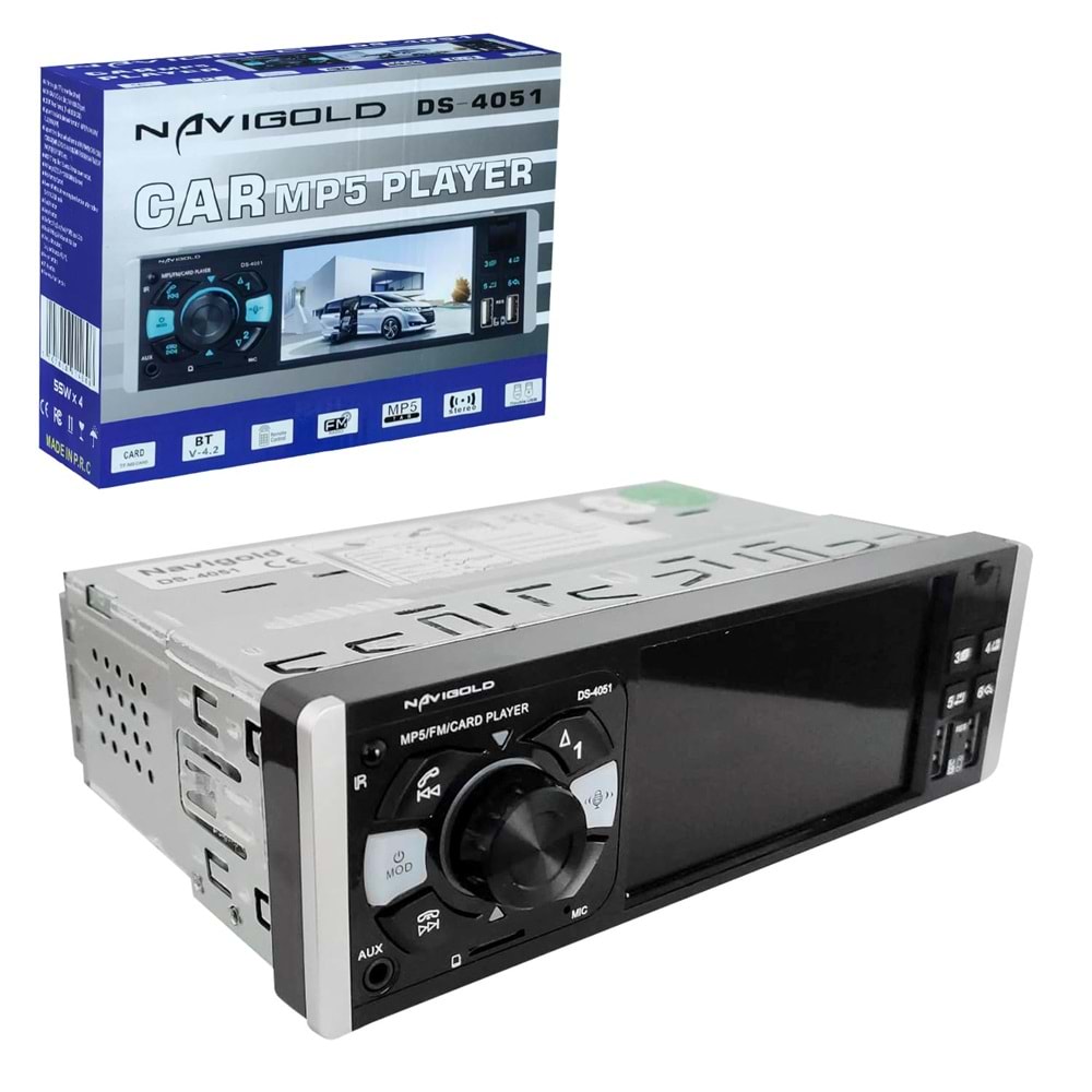 NAVIGOLD DS-4051 Ekranlı Oto Teyp 4,1 İnç 4X55 Watt Bluetooth