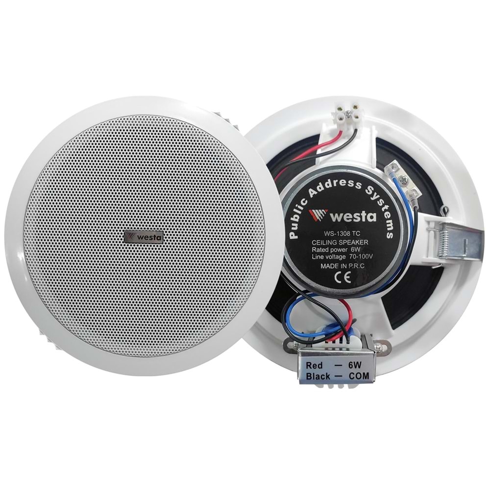 WESTA WS-1308TC Alçıpan Tavan Hoparlör 16cm 10 Watt Trafolu Beyaz