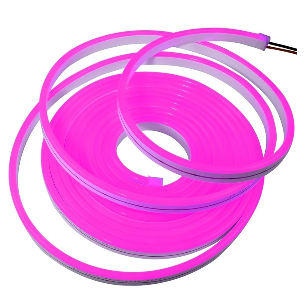 Neon Şerit Led 12v 2835 Dış Mekan 5 Metre Pembe Pink